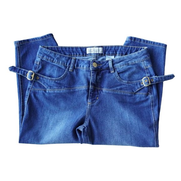 Baby Phat Capri Jeans Womens Size 16 Fashion Silver Label Stretch 90s Y2K - Picture 2 of 8